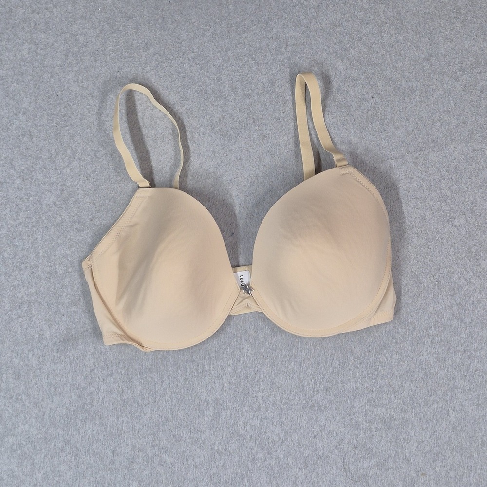 Frederick's Of‎ Hollywood Women Bra 38D Beige T Shirt Underwired Strap